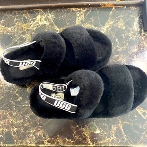 Black Fuzzy UGG slippers